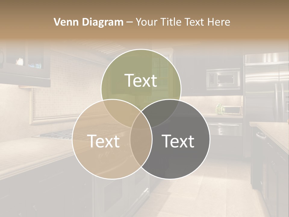 Luxury Kitchen With Granite Countertops PowerPoint Template