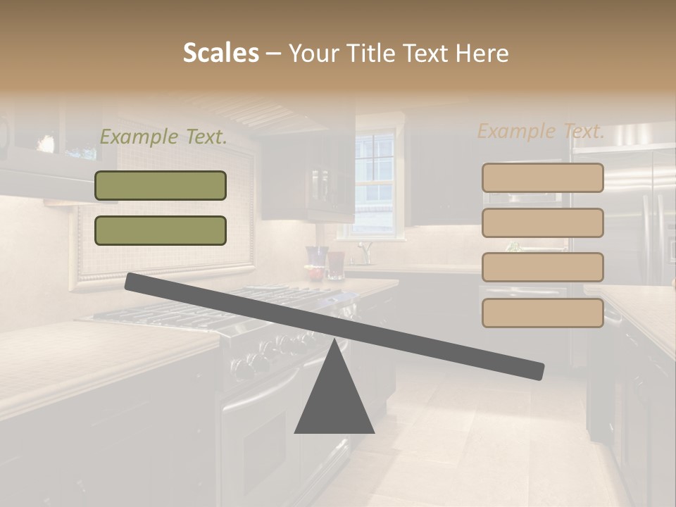 Luxury Kitchen With Granite Countertops PowerPoint Template