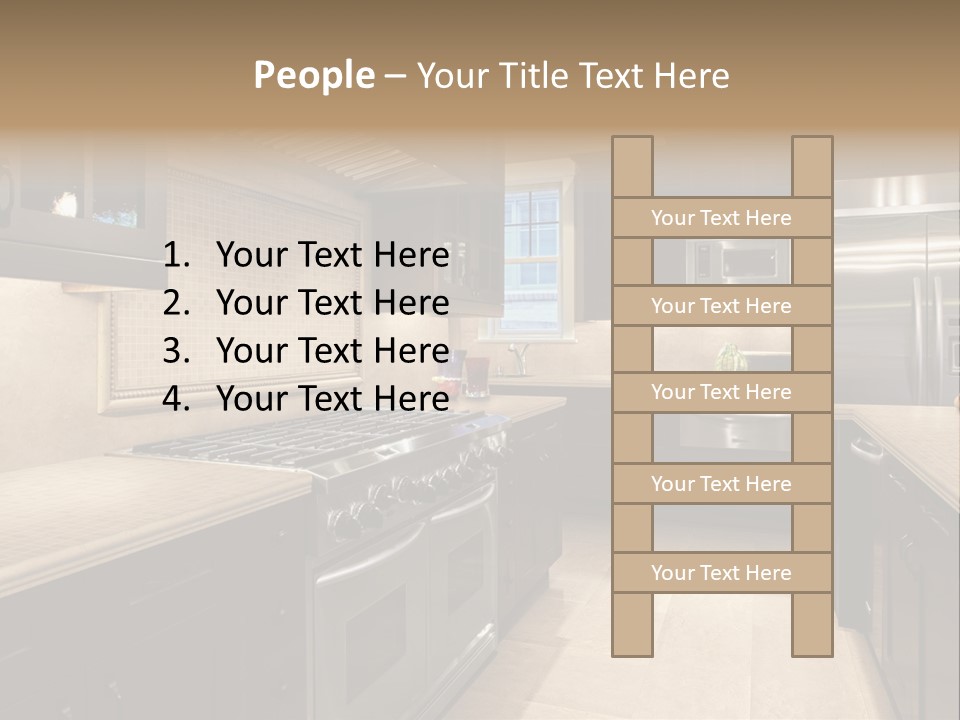 Luxury Kitchen With Granite Countertops PowerPoint Template