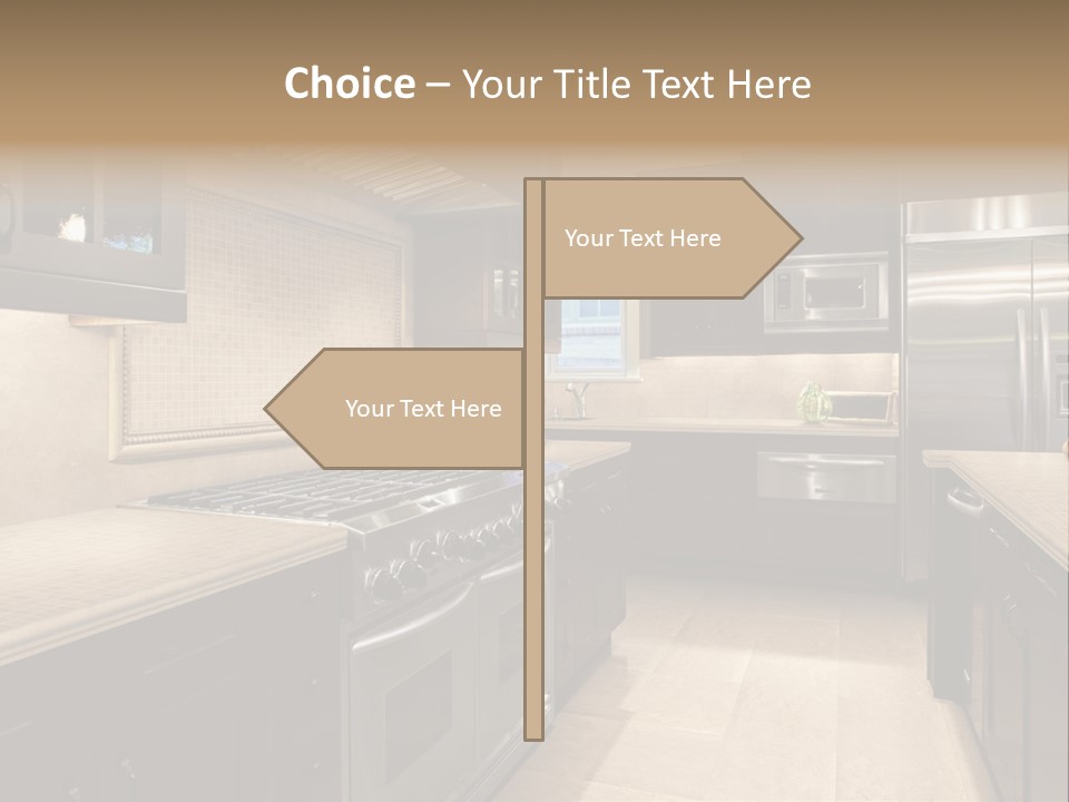 Luxury Kitchen With Granite Countertops PowerPoint Template