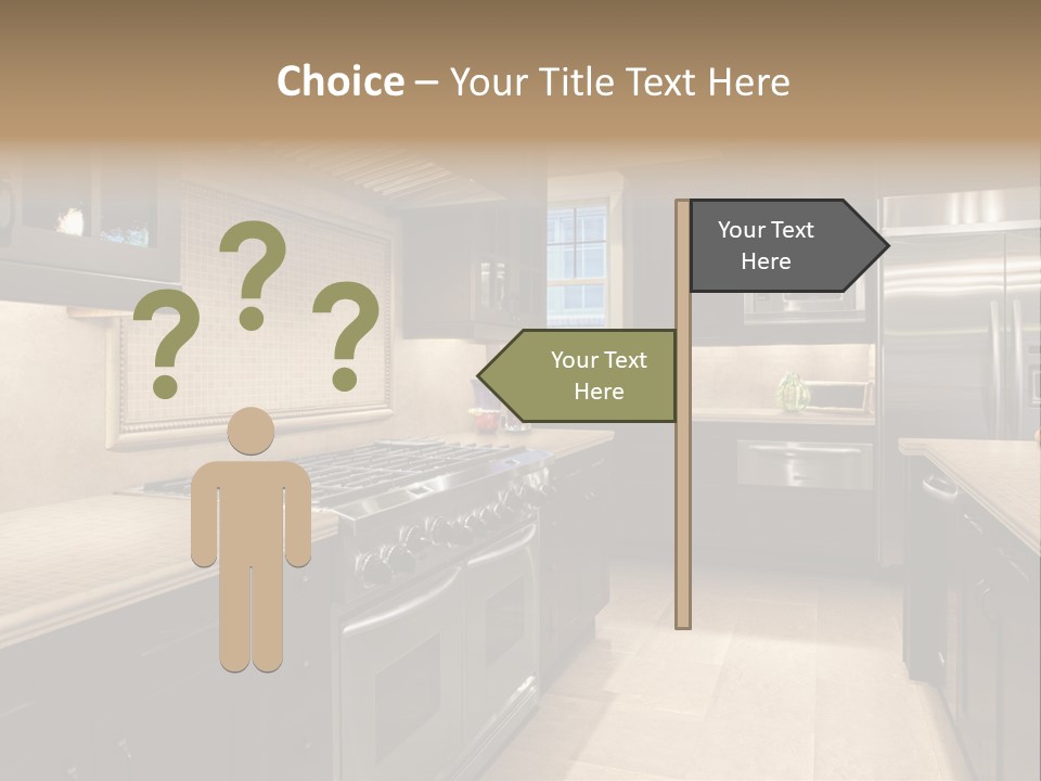 Luxury Kitchen With Granite Countertops PowerPoint Template