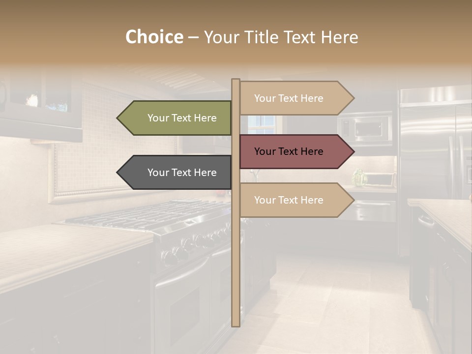 Luxury Kitchen With Granite Countertops PowerPoint Template