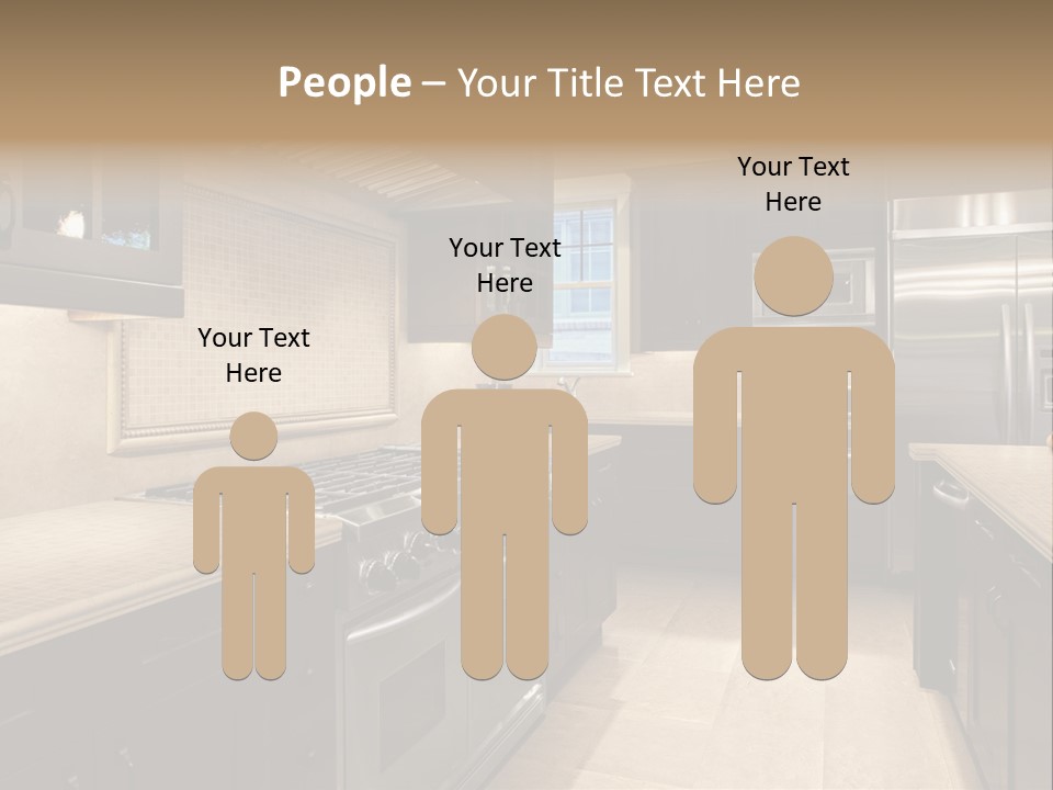 Luxury Kitchen With Granite Countertops PowerPoint Template