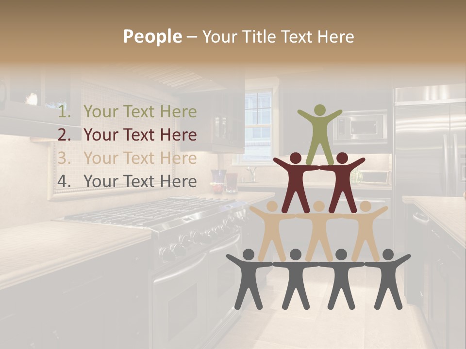 Luxury Kitchen With Granite Countertops PowerPoint Template