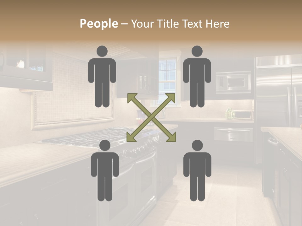 Luxury Kitchen With Granite Countertops PowerPoint Template