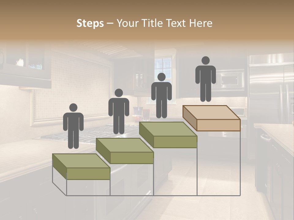 Luxury Kitchen With Granite Countertops PowerPoint Template