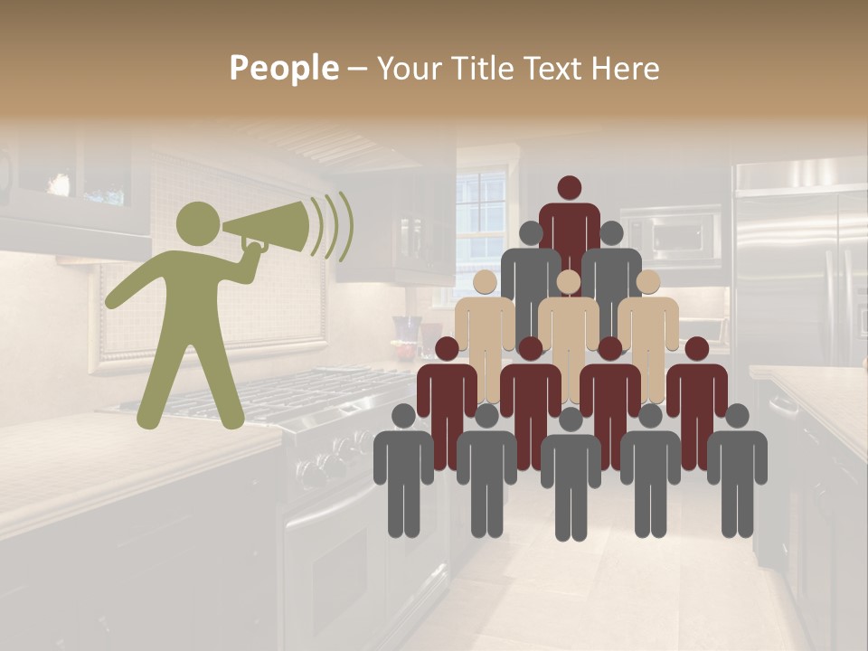 Luxury Kitchen With Granite Countertops PowerPoint Template