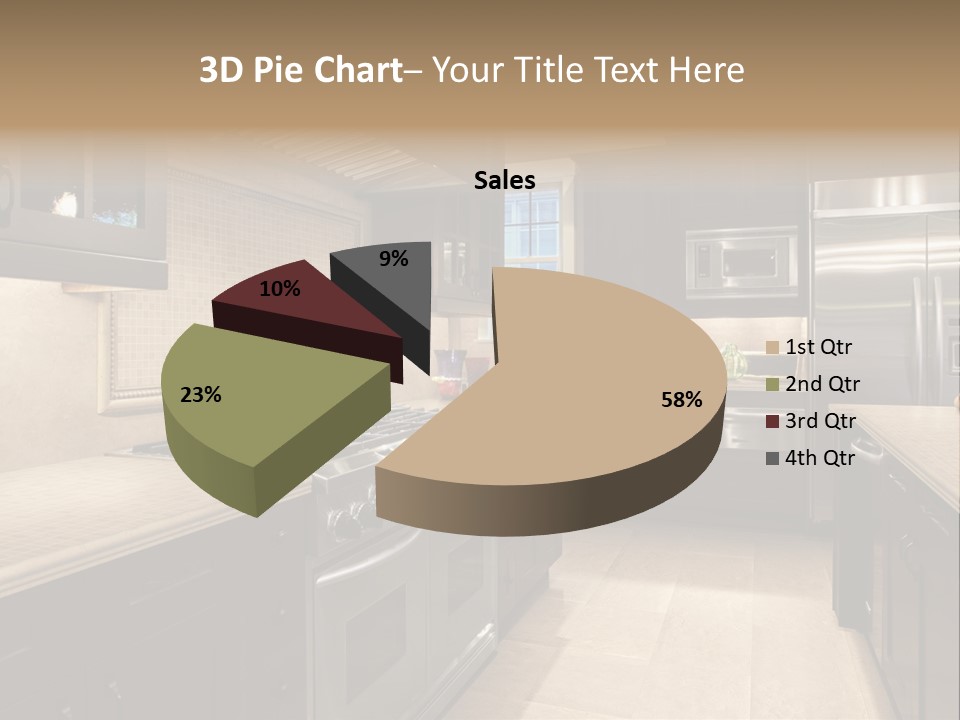 Luxury Kitchen With Granite Countertops PowerPoint Template