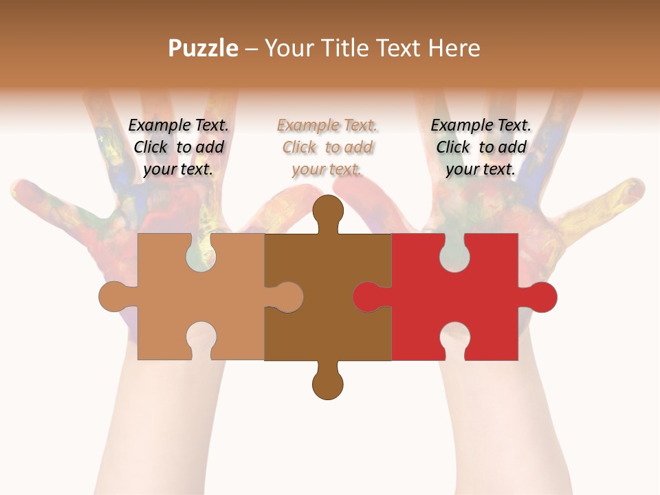 Kindergartner Rainbow Hand Painting Painted Hands PowerPoint Template