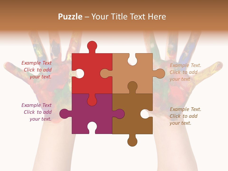 Kindergartner Rainbow Hand Painting Painted Hands PowerPoint Template