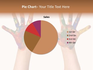 Kindergartner Rainbow Hand Painting Painted Hands PowerPoint Template