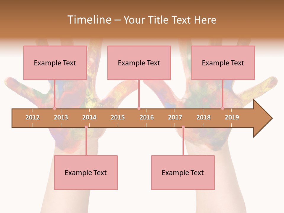 Kindergartner Rainbow Hand Painting Painted Hands PowerPoint Template