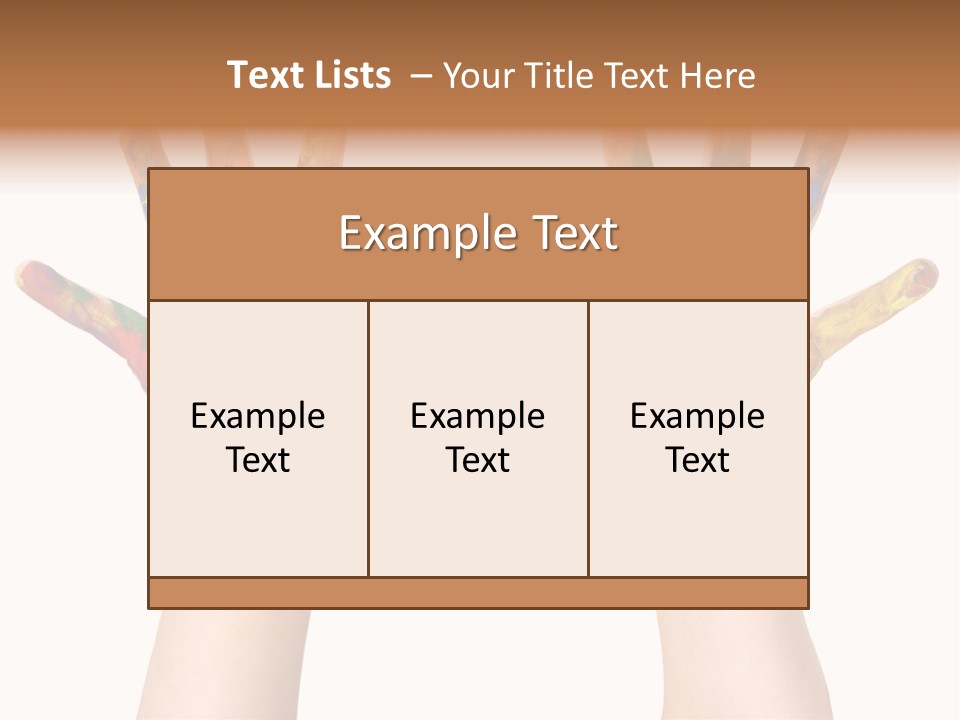 Kindergartner Rainbow Hand Painting Painted Hands PowerPoint Template