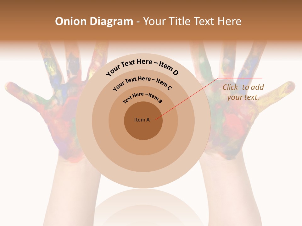 Kindergartner Rainbow Hand Painting Painted Hands PowerPoint Template