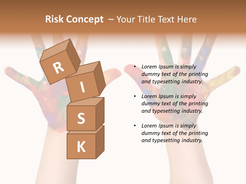 Kindergartner Rainbow Hand Painting Painted Hands PowerPoint Template