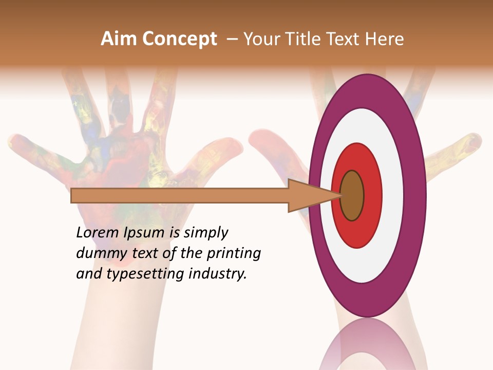 Kindergartner Rainbow Hand Painting Painted Hands PowerPoint Template