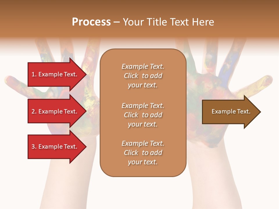 Kindergartner Rainbow Hand Painting Painted Hands PowerPoint Template