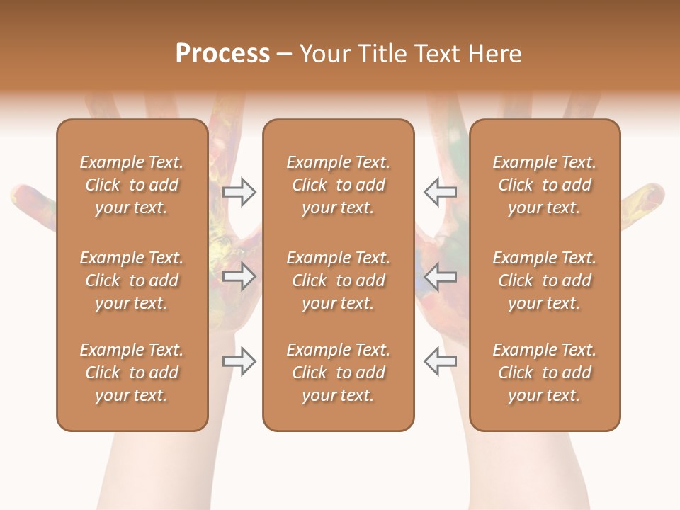 Kindergartner Rainbow Hand Painting Painted Hands PowerPoint Template