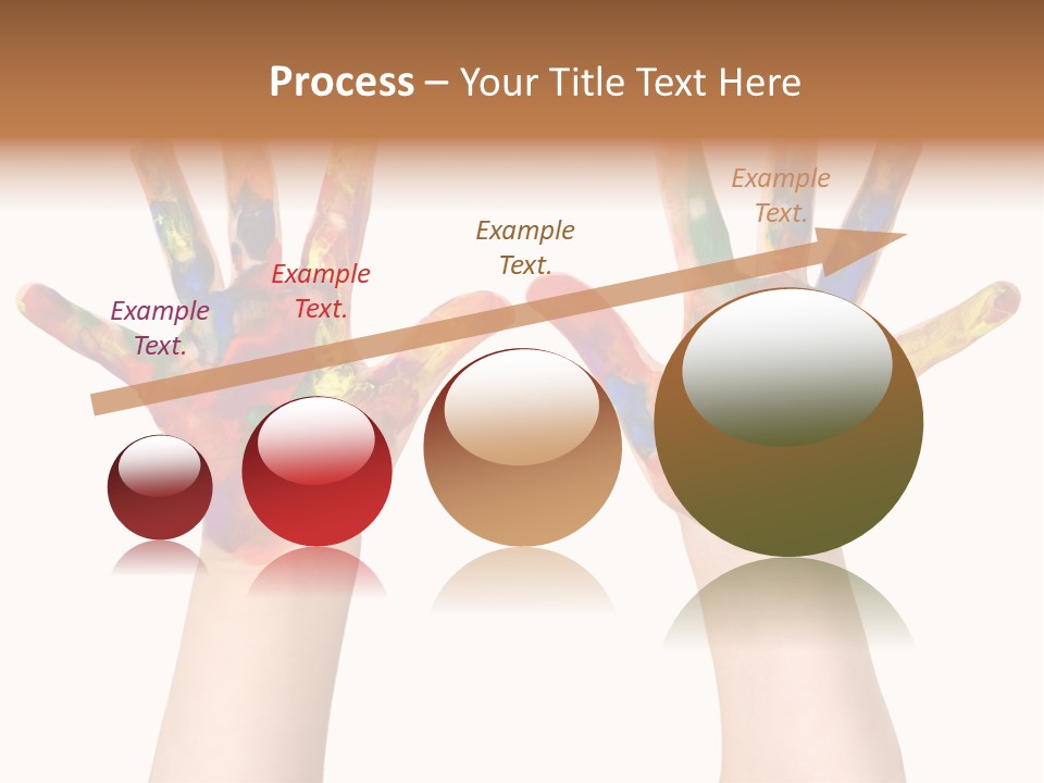 Kindergartner Rainbow Hand Painting Painted Hands PowerPoint Template