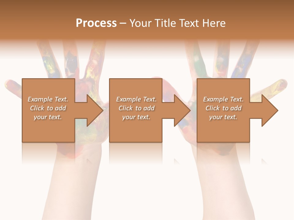 Kindergartner Rainbow Hand Painting Painted Hands PowerPoint Template