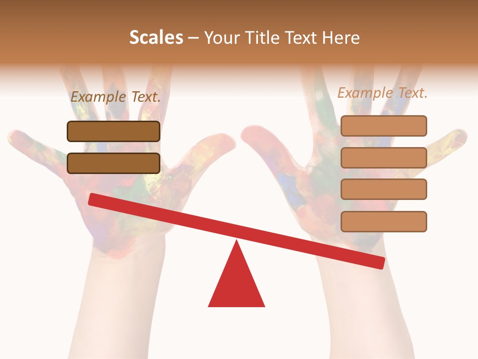 Kindergartner Rainbow Hand Painting Painted Hands PowerPoint Template