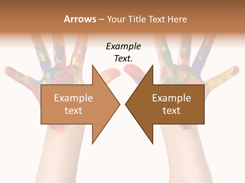 Kindergartner Rainbow Hand Painting Painted Hands PowerPoint Template