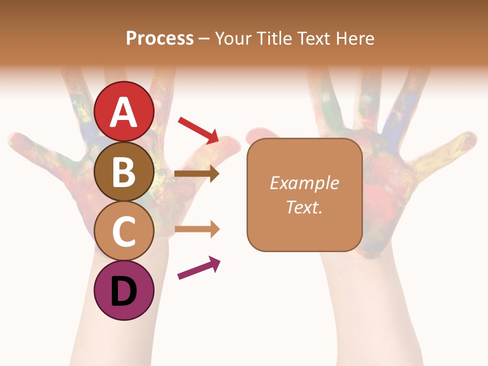Kindergartner Rainbow Hand Painting Painted Hands PowerPoint Template