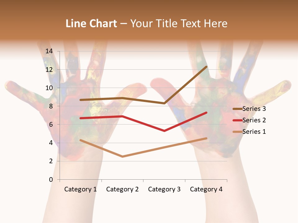 Kindergartner Rainbow Hand Painting Painted Hands PowerPoint Template