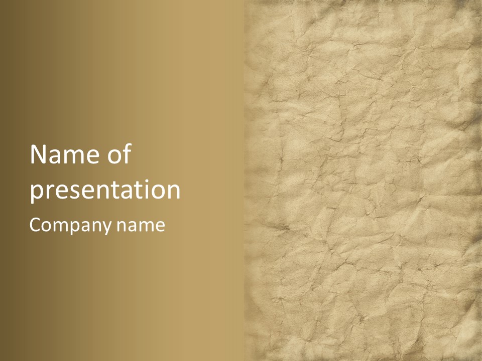 Old Grungy And Creased Paper Background. PowerPoint Template