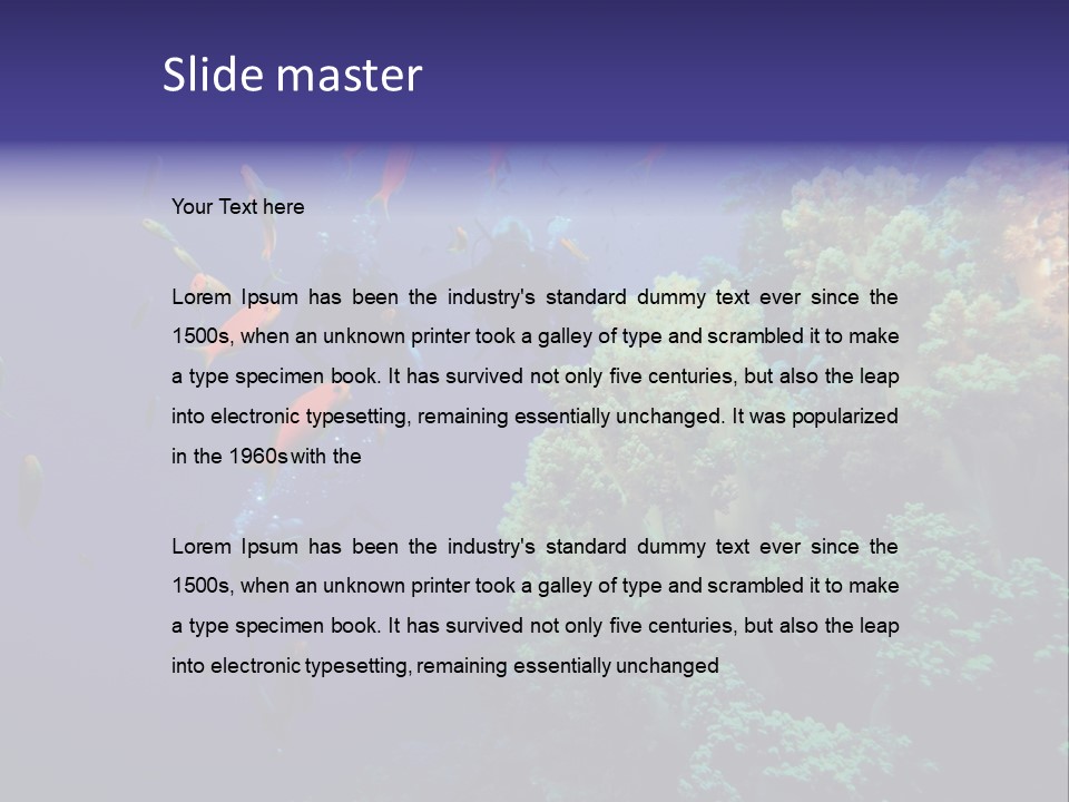 Scuba Divers And Coral Reef PowerPoint Template