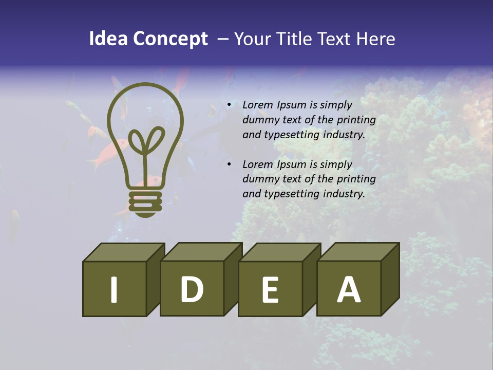 Scuba Divers And Coral Reef PowerPoint Template