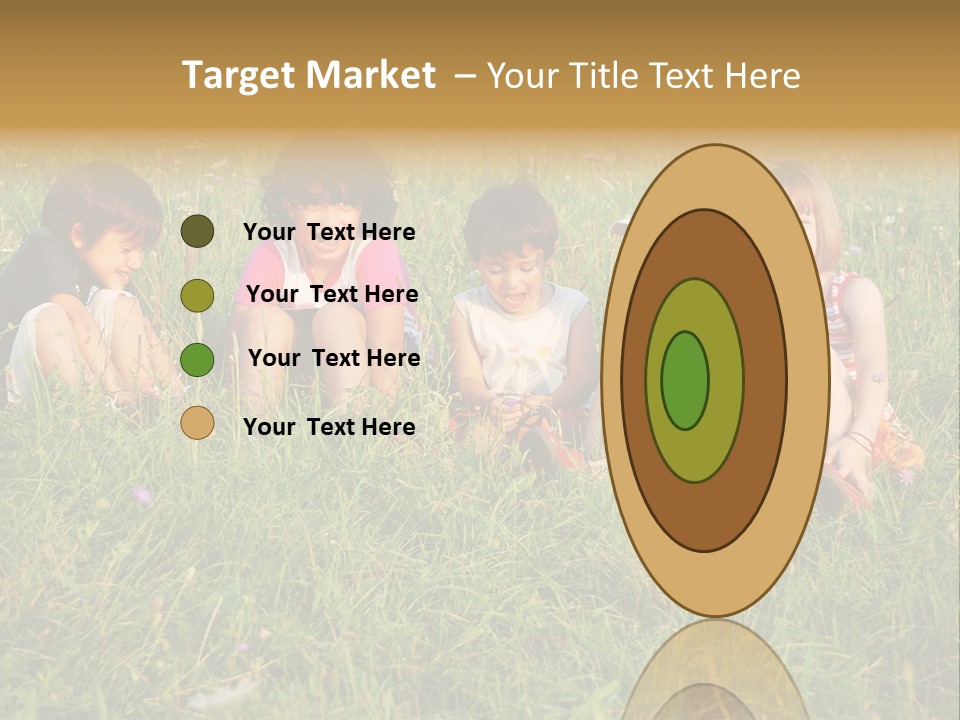 Happy Little Children In Grass On Meadow PowerPoint Template