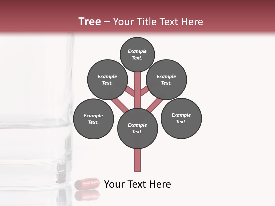 Close Up Of Red Pill And Water On A High Key Background. The Focus Is On The Front Pill And Falls Off Quickly (With Sample Text) PowerPoint Template
