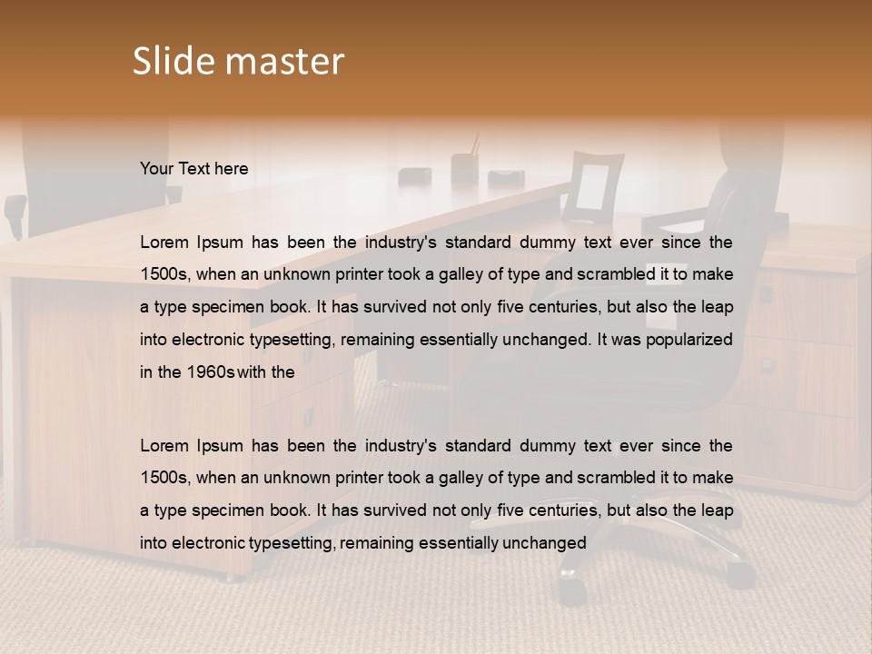 Armchair Of Director On A Background Of A Window PowerPoint Template