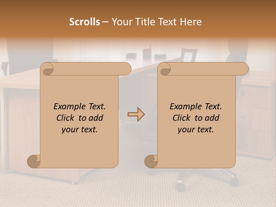Armchair Of Director On A Background Of A Window PowerPoint Template