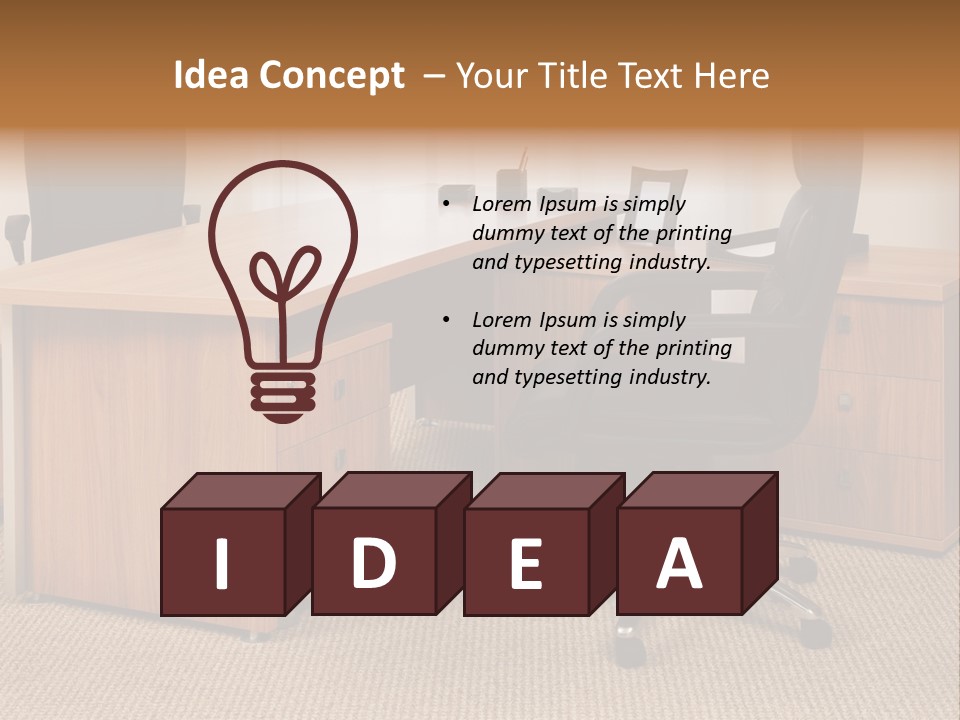 Armchair Of Director On A Background Of A Window PowerPoint Template