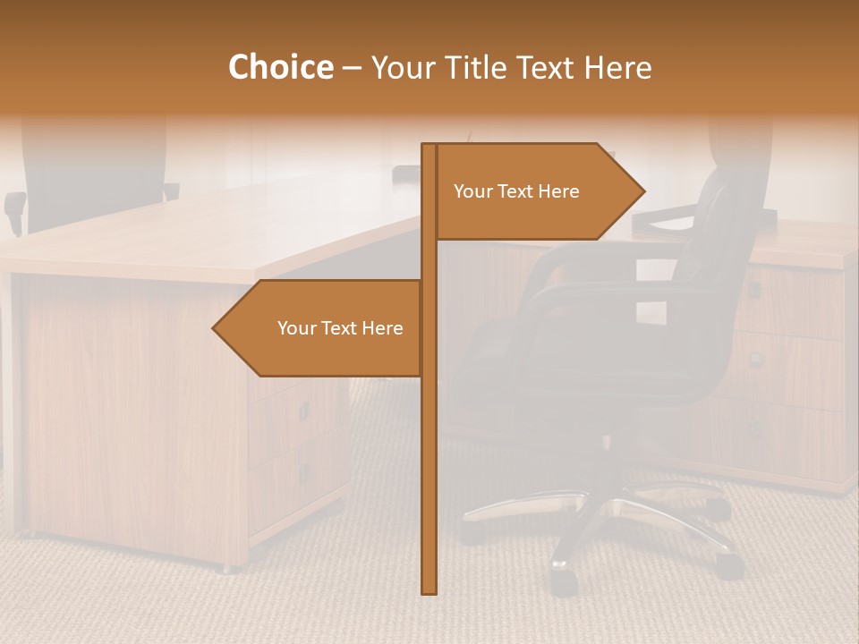 Armchair Of Director On A Background Of A Window PowerPoint Template