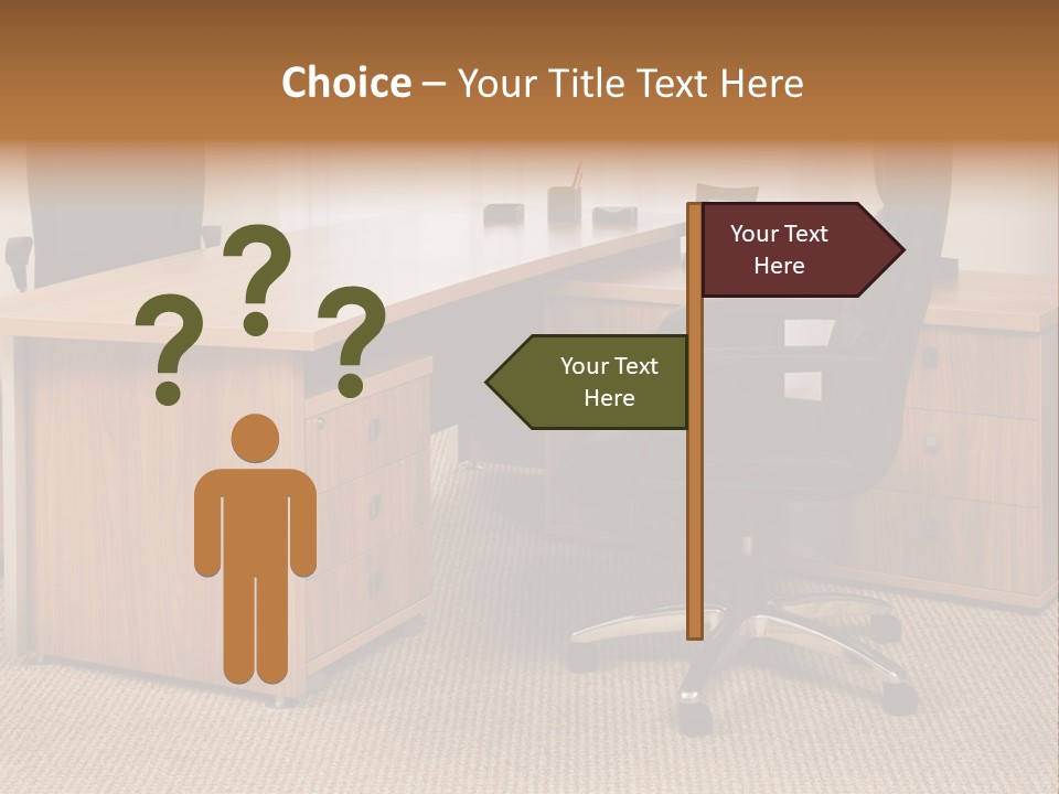 Armchair Of Director On A Background Of A Window PowerPoint Template