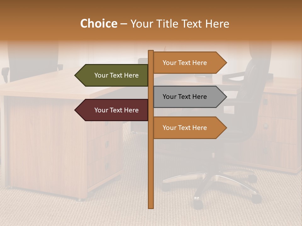 Armchair Of Director On A Background Of A Window PowerPoint Template