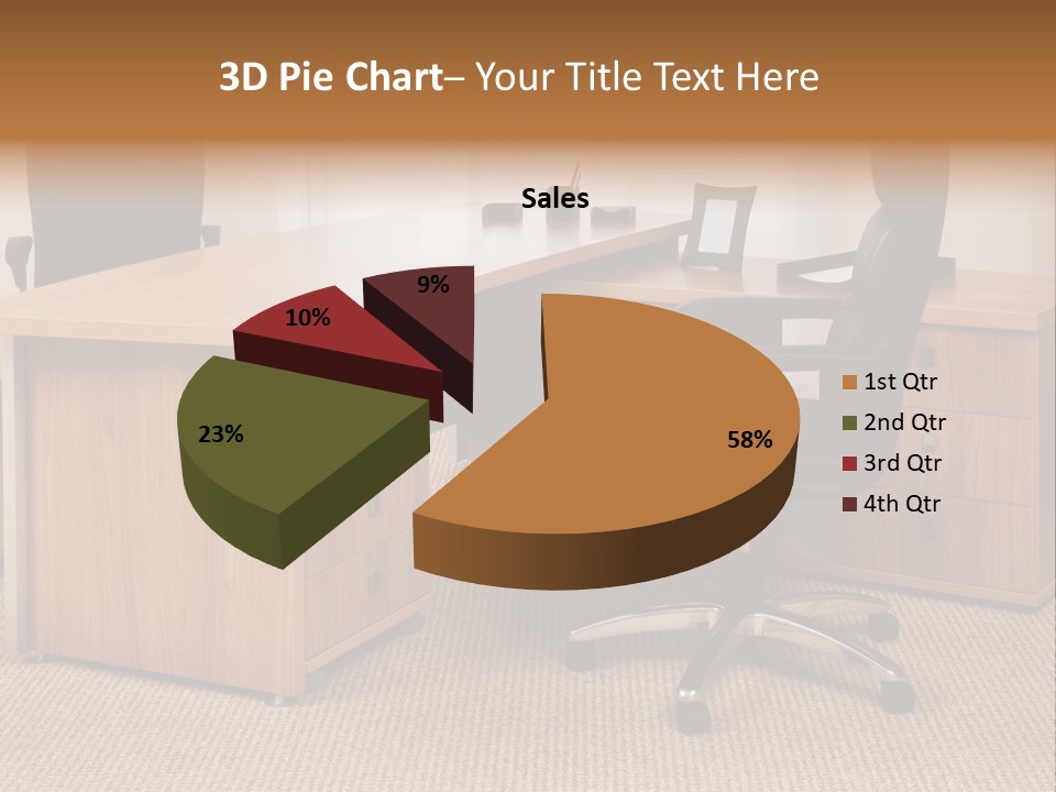 Armchair Of Director On A Background Of A Window PowerPoint Template