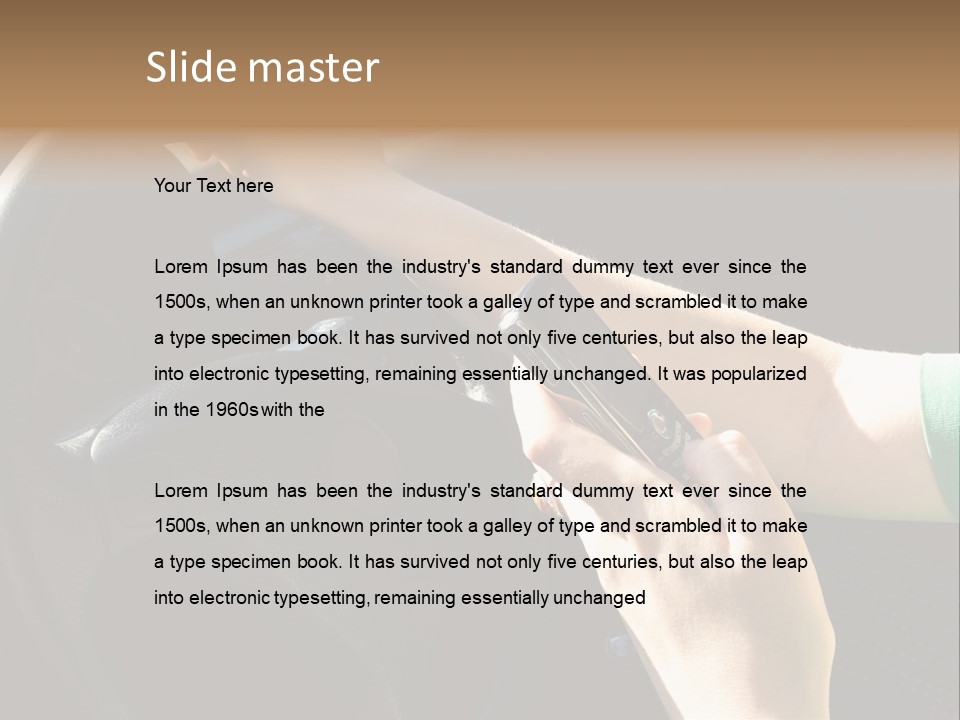 Woman Texting While Driving A Car PowerPoint Template