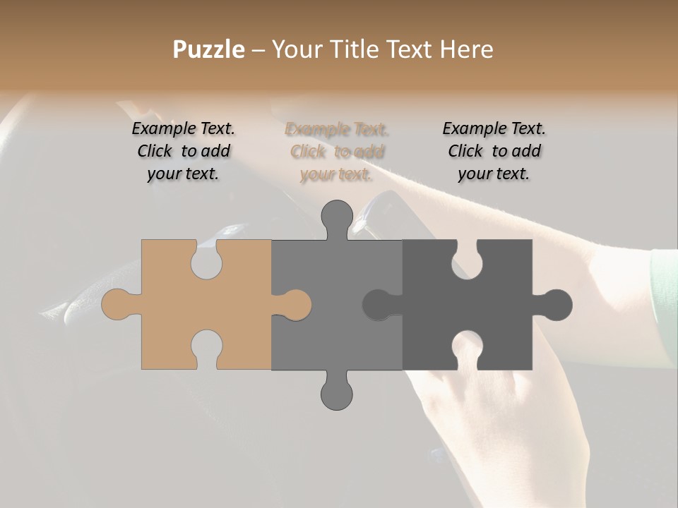 Woman Texting While Driving A Car PowerPoint Template