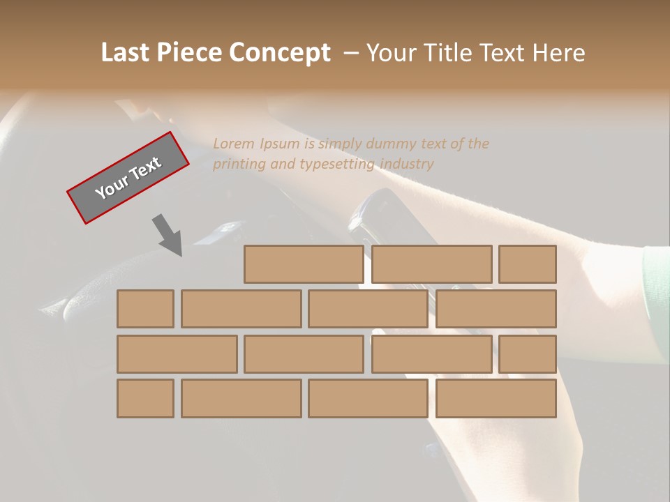 Woman Texting While Driving A Car PowerPoint Template