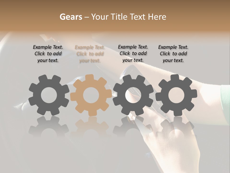 Woman Texting While Driving A Car PowerPoint Template