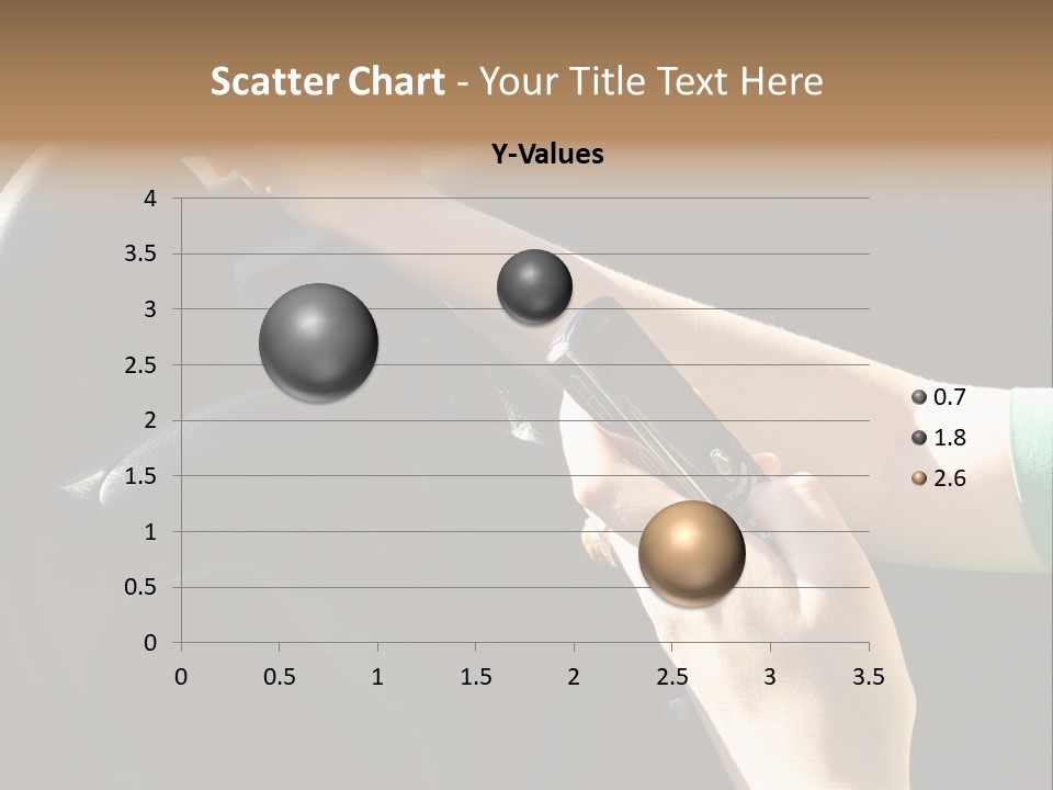 Woman Texting While Driving A Car PowerPoint Template