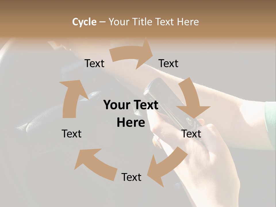 Woman Texting While Driving A Car PowerPoint Template