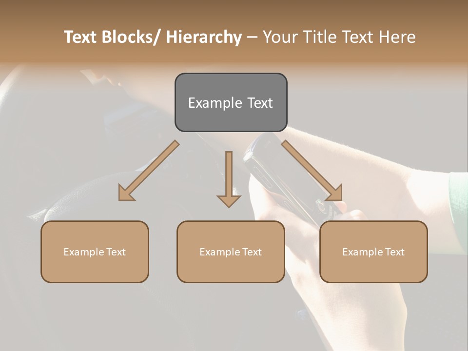 Woman Texting While Driving A Car PowerPoint Template