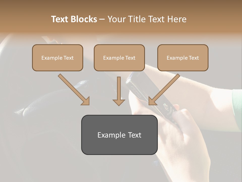 Woman Texting While Driving A Car PowerPoint Template