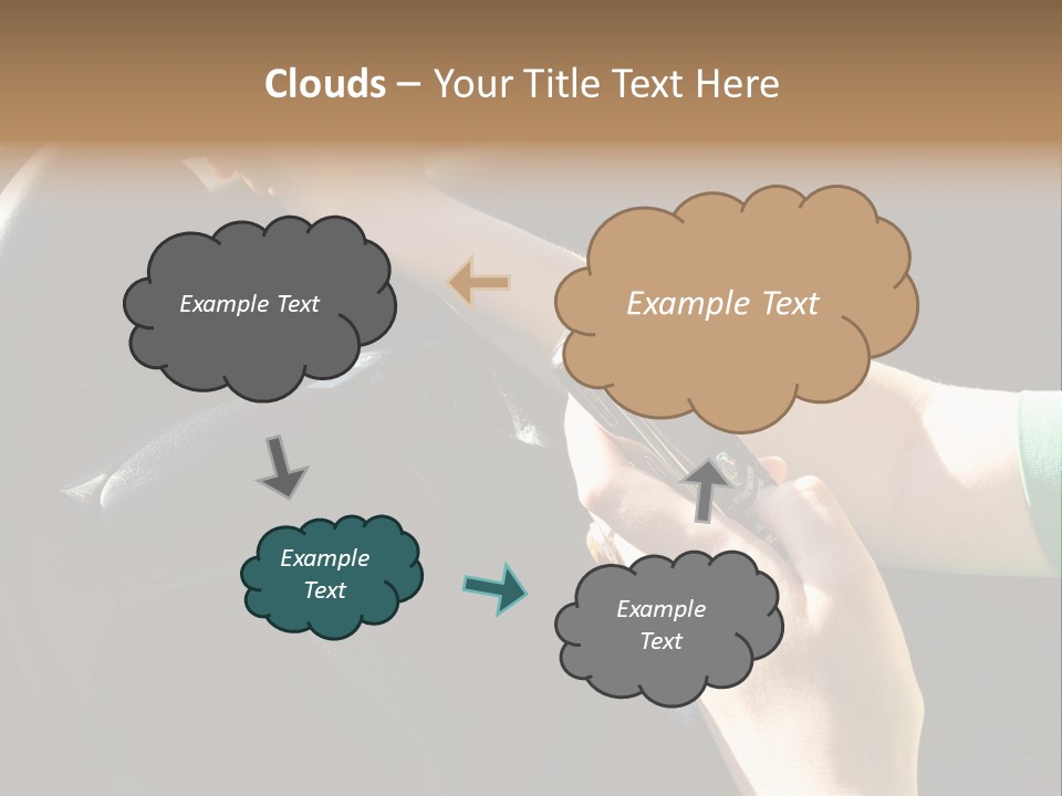 Woman Texting While Driving A Car PowerPoint Template