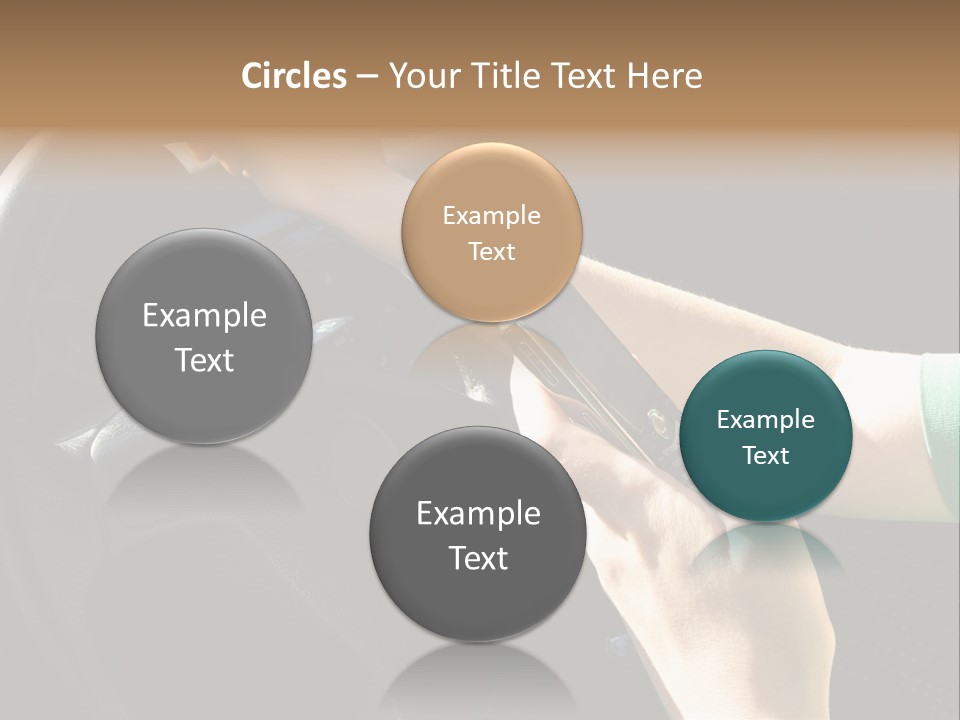 Woman Texting While Driving A Car PowerPoint Template